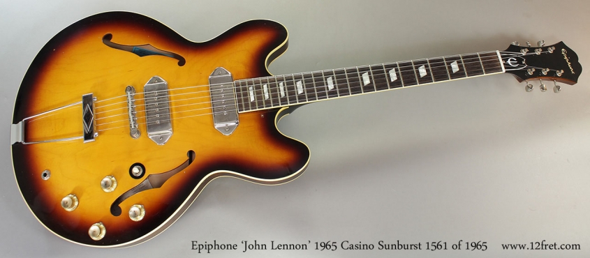 Epiphone 'John Lennon' 1965 Casino Sunburst 1561 of 1965 Full Front View