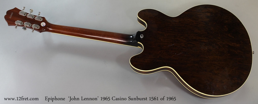 Epiphone 'John Lennon' 1965 Casino Sunburst 1561 of 1965 Full Rear View
