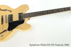 Epiphone Elitist ES-335 Natural, 2006 Full Front View