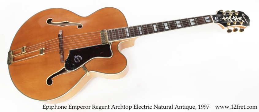 Epiphone Emperor Regent Archtop Electric Natural Antique, 1997 Full Front View