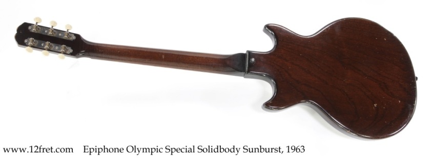 Epiphone Olympic Special Solidbody Sunburst, 1963 Full Rear View