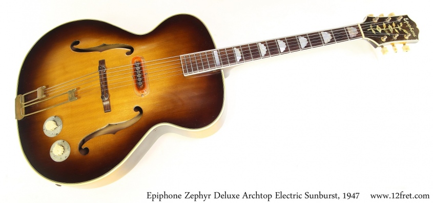 Epiphone Zephyr Deluxe Archtop Electric Sunburst, 1947 Full Front View