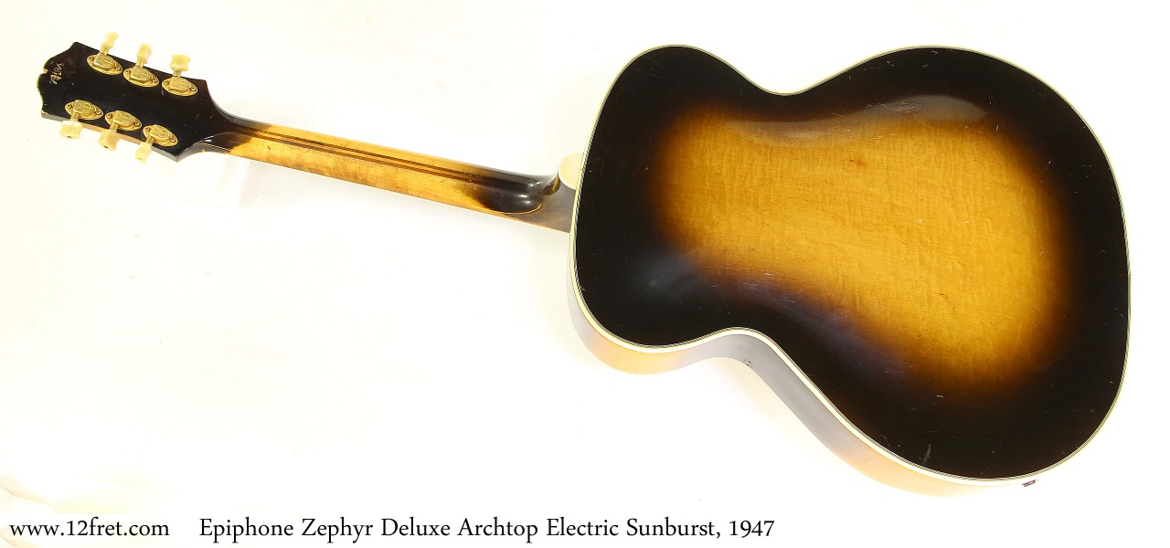 Epiphone Zephyr Deluxe Archtop Electric Sunburst, 1947 Full Rear View