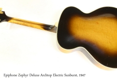 Epiphone Zephyr Deluxe Archtop Electric Sunburst, 1947 Full Rear View