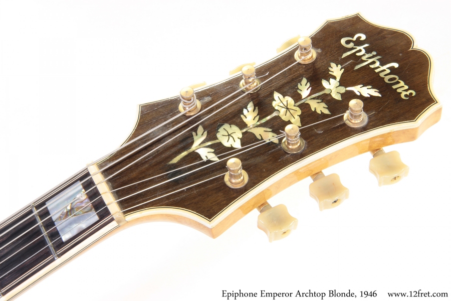 Epiphone Emperor Archtop Blonde, 1946 Head Front View
