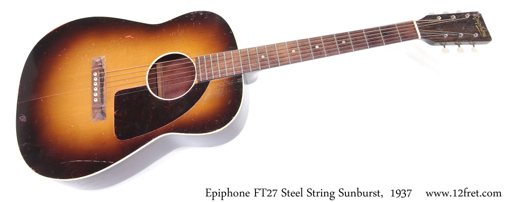 Epiphone FT27 Steel String Sunburst,  1937 Full Front View