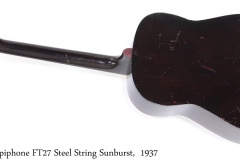 Epiphone FT27 Steel String Sunburst,  1937 Full Rear View