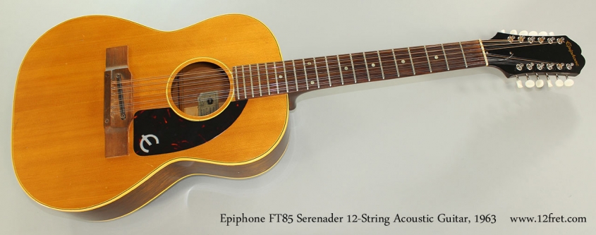 Epiphone FT85 Serenader 12-String Acoustic Guitar, 1965 Full Front View