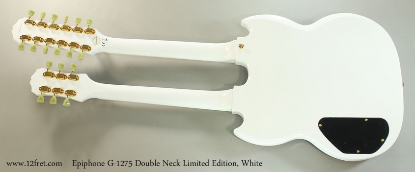 Epiphone G-1275 Double Neck Limited Edition, White Full Rear View