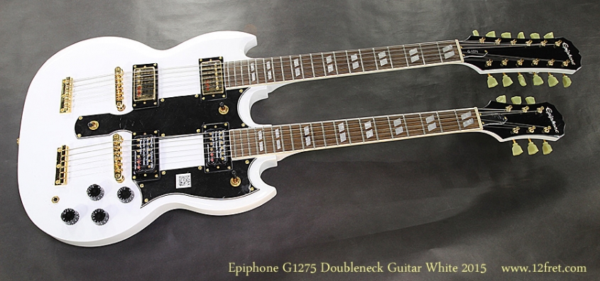 Epiphone G1275 Doubleneck Guitar White 2015 Full Front View