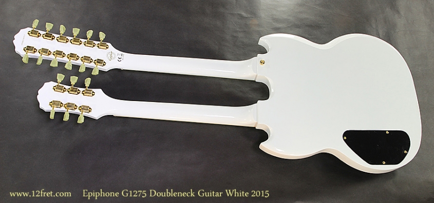 Epiphone G1275 Doubleneck Guitar White 2015 Full Rear View