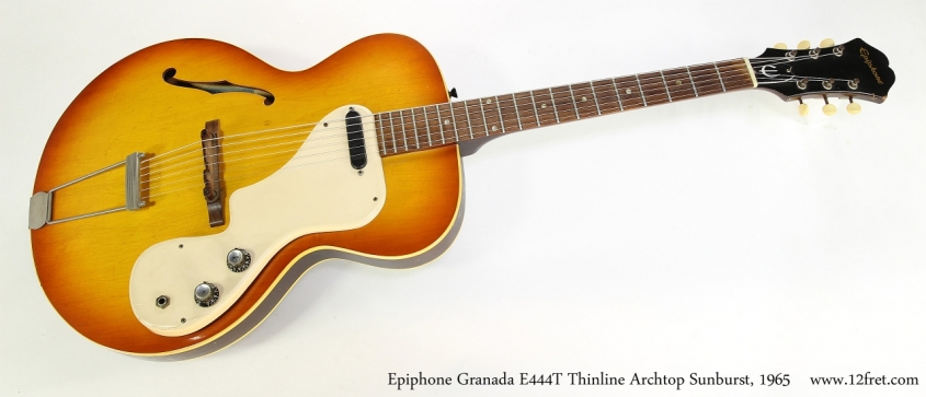 Epiphone Granada E444T Thinline Archtop Sunburst, 1965  Full Front View