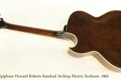 Epiphone Howard Roberts Standard Archtop Electric Sunburst, 1965   Full Rear View