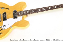 Epiphone John Lennon Revolution Casino 1803 of 1965 Natural, 2006   Full Front View