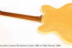 Epiphone John Lennon Revolution Casino 1803 of 1965 Natural, 2006   Full Rear VIew