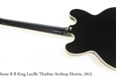 Epiphone B B King Lucille Thinline Archtop Electric, 2015 Full Rear View