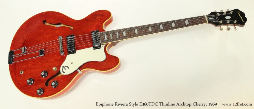 Epiphone Riviera Style E360TDC Thinline Archtop Cherry, 1969   Full Front View