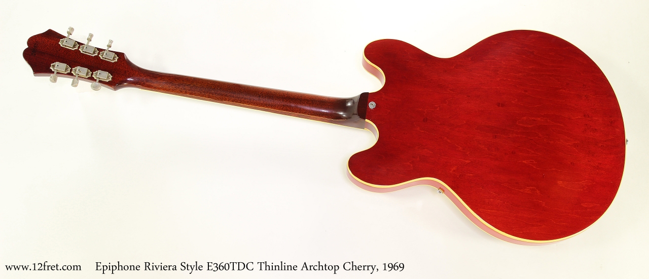 Epiphone Riviera Style E360TDC Thinline Archtop Cherry, 1969   Full Rear View
