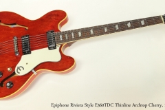 Epiphone Riviera Style E360TDC Thinline Archtop Cherry, 1969   Full Front View