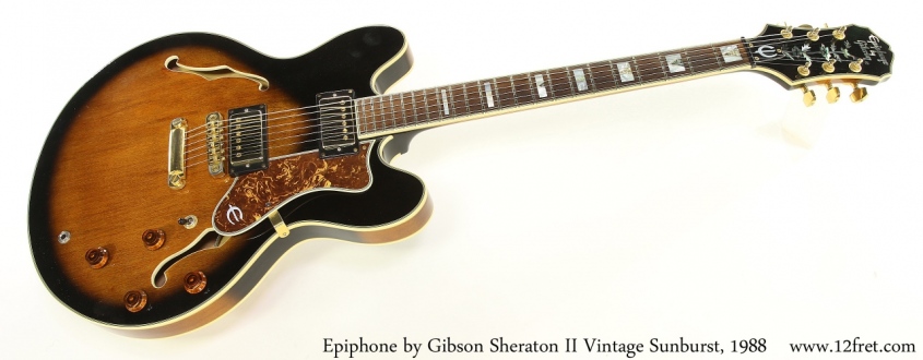 Epiphone by Gibson Sheraton II Vintage Sunburst, 1988 Full Front View