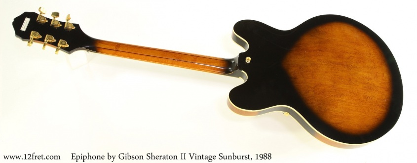 Epiphone by Gibson Sheraton II Vintage Sunburst, 1988 Full Rear View