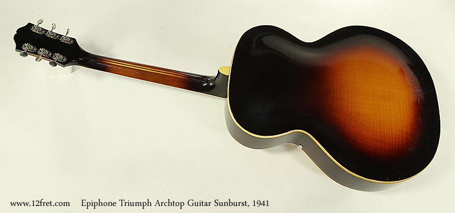 Epiphone Triumph Archtop Guitar Sunburst, 1941 Full Rear View