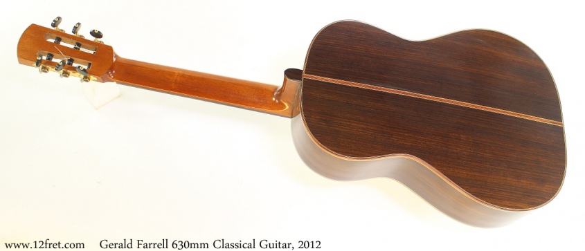Gerald Farrell 630mm Classical Guitar, 2012 Full Rear View