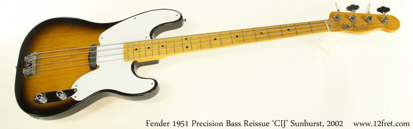 Fender 1951 Precision Bass Reissue 'CIJ' Sunburst, 2002 Full Front View