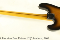 Fender 1951 Precision Bass Reissue 'CIJ' Sunburst, 2002 Full Rear View