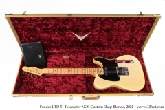 Fender LTD 51 Telecaster NOS Custom Shop Blonde, 2021 Case Open View