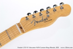Fender LTD 51 Telecaster NOS Custom Shop Blonde, 2021 Head Front View