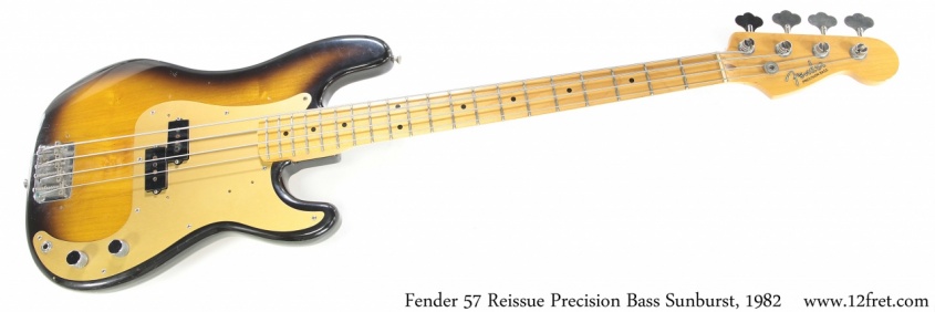Fender 57 Reissue Precision Bass Sunburst, 1982 Full Front View