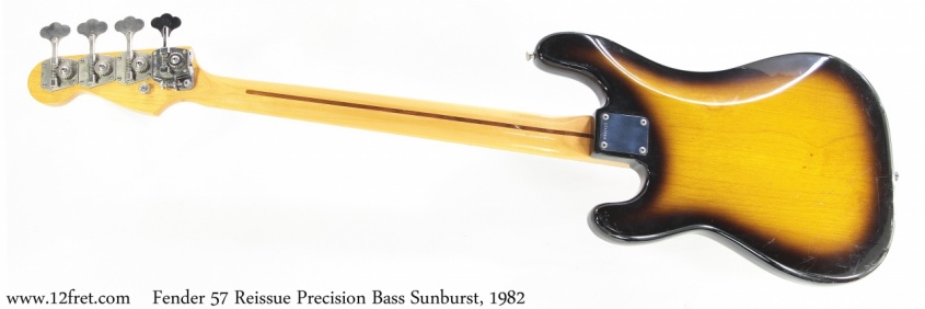 Fender 57 Reissue Precision Bass Sunburst, 1982 Full Rear View