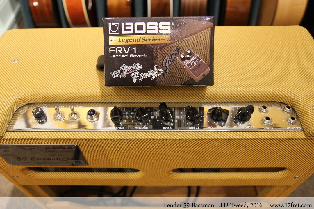 Fender 59 Bassman LTD Tweed, 2016 Controls and Reverb View