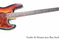 Fender 62 Reissue Jazz Bass Sunburst, 1982 Full Front View