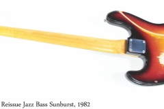 Fender 62 Reissue Jazz Bass Sunburst, 1982 Full Rear View