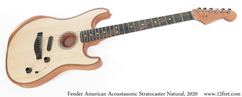 Fender American Acoustasonic Stratocaster Natural, 2020 Full Front View