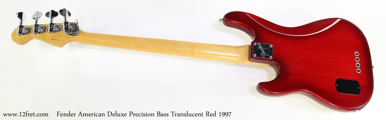 Fender American Deluxe Precision Bass Translucent Red 1997  Full Rear View