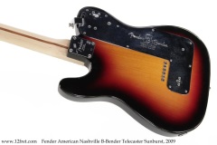 Fender American Nashville B-Bender Telecaster Sunburst, 2009 Back View