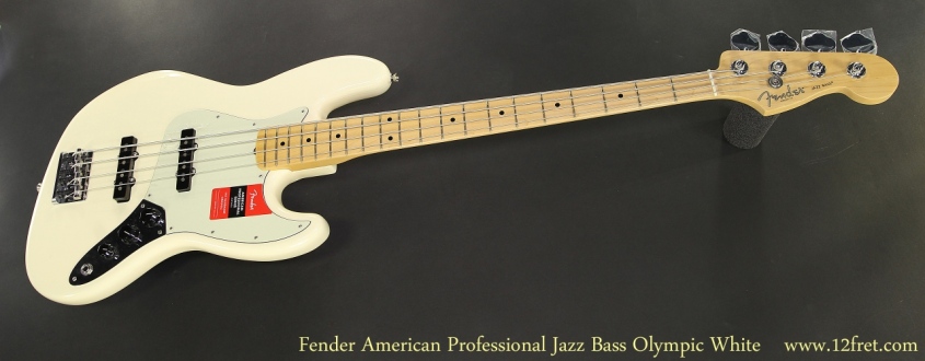 Fender American Professional Jazz Bass Olympic White Full Front View