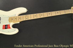 Fender American Professional Jazz Bass Olympic White Full Front View