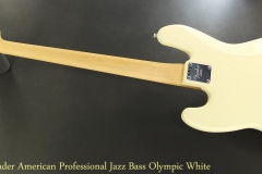 Fender American Professional Jazz Bass Olympic White Full Rear View
