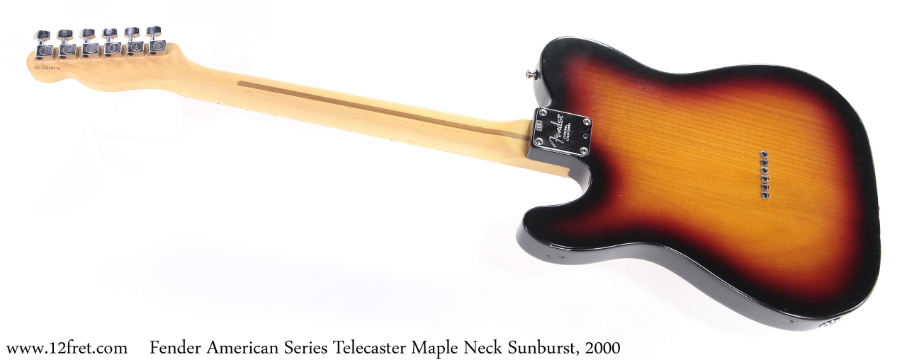 Fender American Series Telecaster Maple Neck Sunburst, 2000 Full Rear View