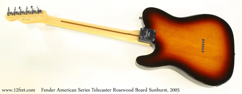 Fender American Series Telecaster Rosewood Board Sunburst, 2005   Full Rear View