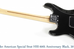 Fender American Special Strat HSS 60th Anniversary Black, 2013 Full Rear View