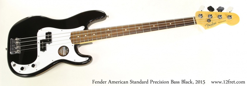 Fender American Standard Precision Bass Black, 2015 Full Front View