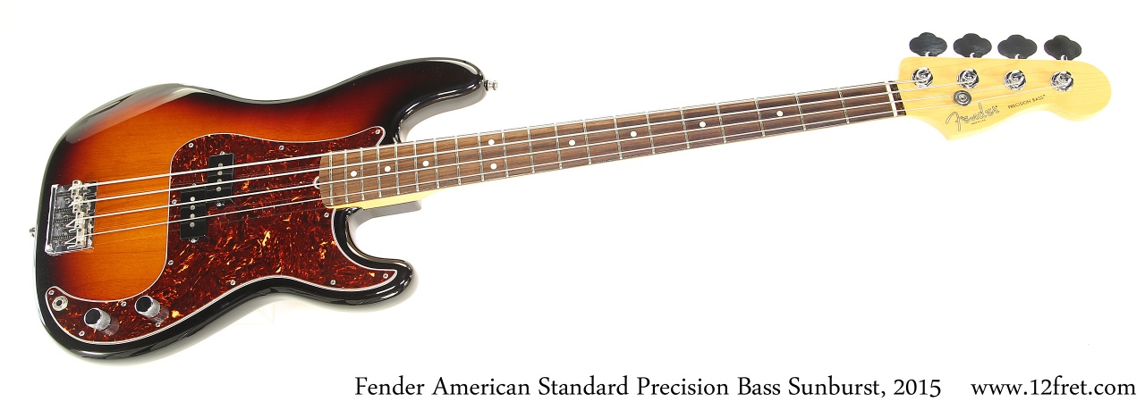Fender American Standard Precision Bass Sunburst, 2015 Full Front View