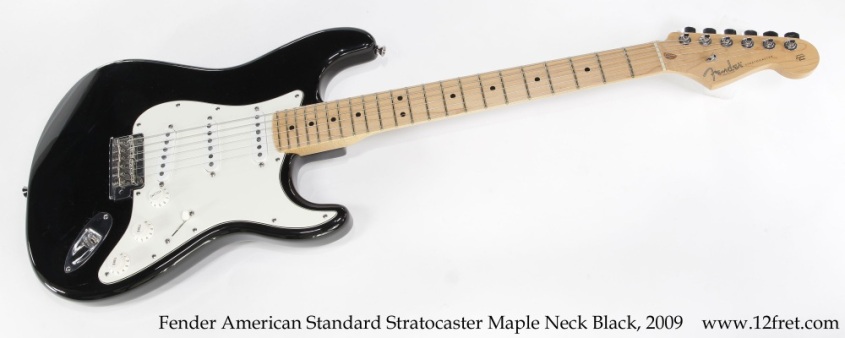 Fender American Standard Stratocaster Maple Neck Black, 2009 Full Front View