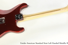 Fender American Standard Strat Left Handed Metallic Red, 2007   Full Rear View