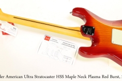 Fender American Ultra Stratocaster HSS Maple Neck Plasma Red Burst, 2019 Full Rear View